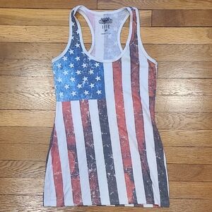 Women's American Flag Racer Back Tank Top